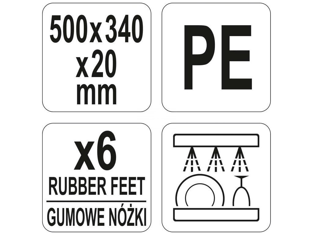 Krájecí deska 500x340x20 bílá Yato Gastro YG-02166 + Dárek, servis bez starostí v hodnotě 300Kč