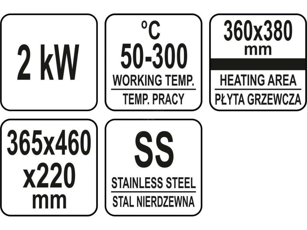 Grilovací deska hladká 2000W 360mm Yato Gastro YG-04584 + Dárek, servis bez starostí v hodnotě 300Kč