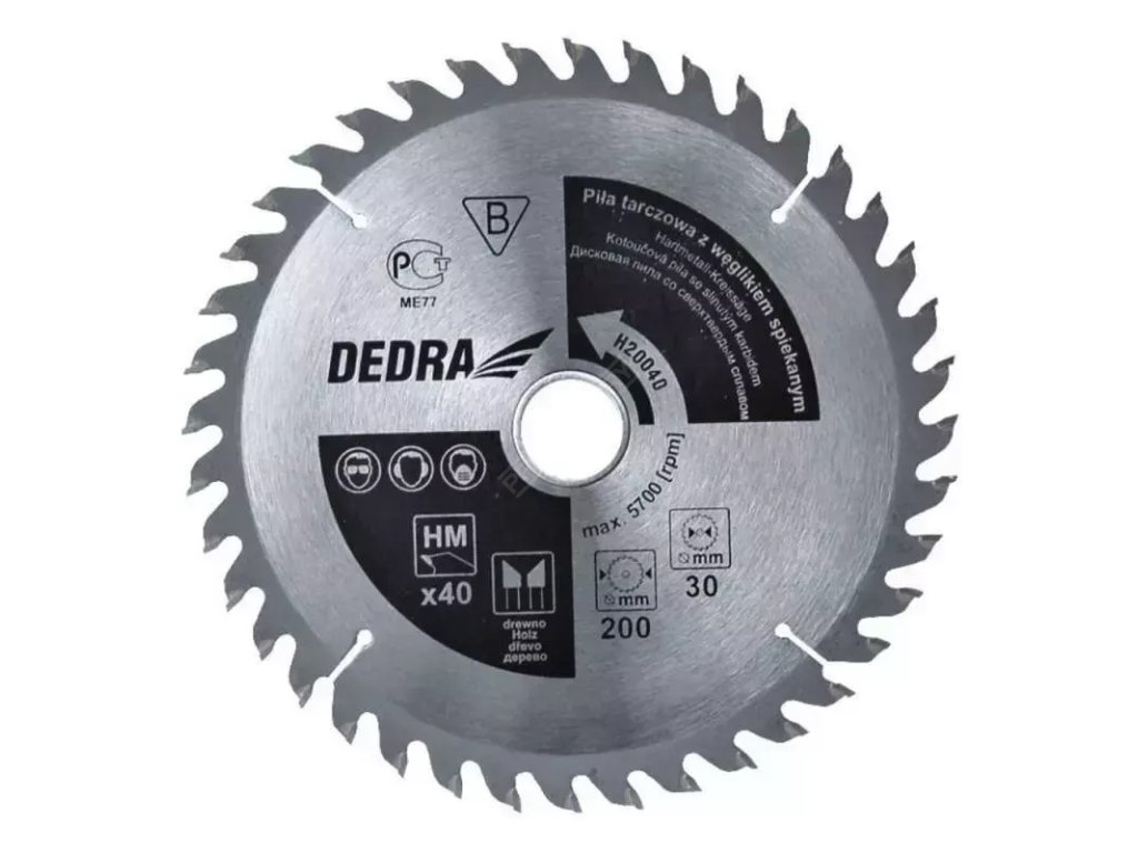 Kotoučová pila na dřevo 40z průměr 180x20 mm DEDRA H18040