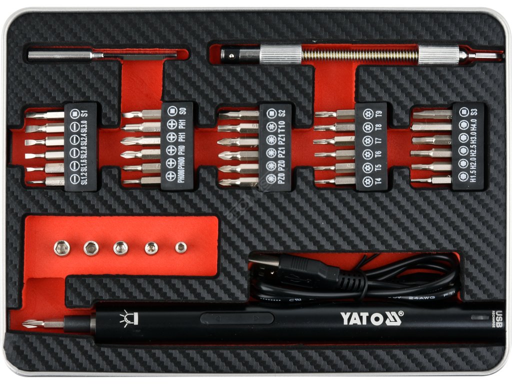 Přesný aku šroubovák 3,6V SET 39PCS Yato YT-27930 + Dárek, servis bez starostí v hodnotě 300Kč