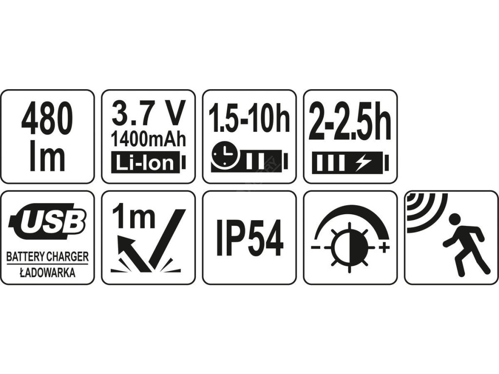 Svítilna čelovka COB/OSRAM LED 480lm Yato YT-08592 + Dárek, servis bez starostí v hodnotě 300Kč