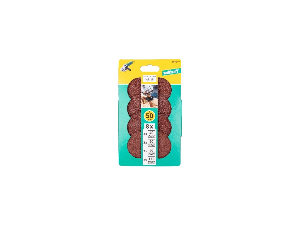 WOLFCRAFT - 8ks brusných kotoučů průměr 50 mm WOLFCRAFT 5608000