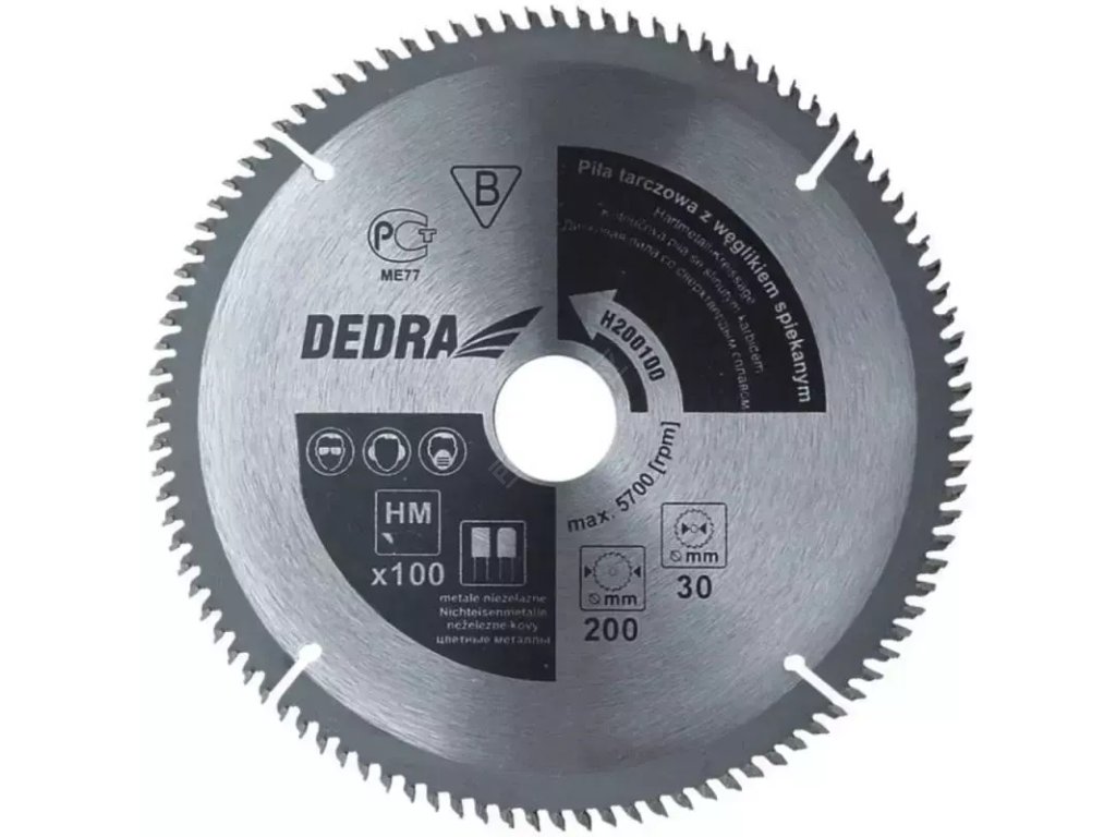 Kotoučová pila na dřevotřískové a dřevovláknité materiály100z průměr 250x30 mm DEDRA H250100