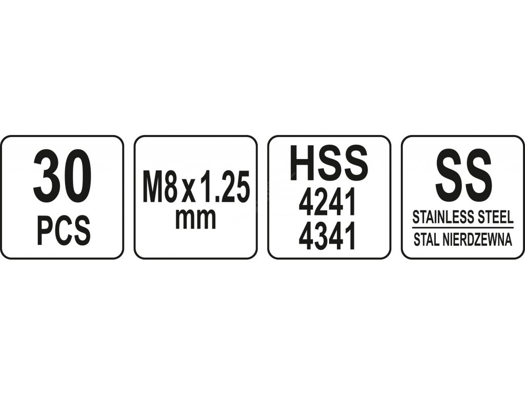 Sada na opravu závitů M8 30 ks Yato YT-17633