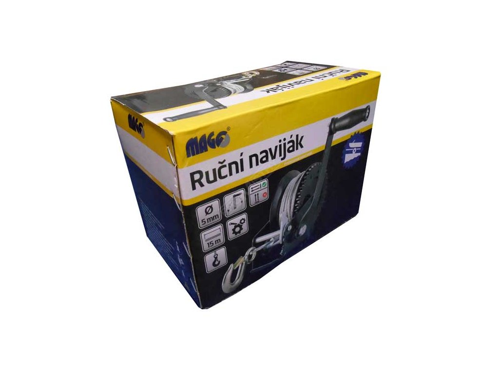 Ruční naviják s hákem 5mm x 15m, nosnost 550 kg MAGG CTR550 + Dárek, servis bez starostí v hodnotě 300Kč