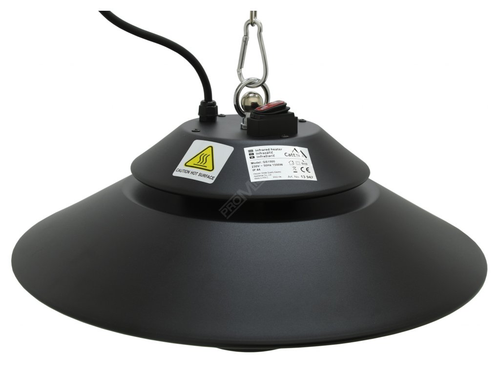 Infrazářič 1500W 230V závěsný + dálkové ovládání Cattara 13942