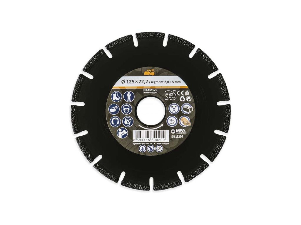 Speciální diamantový řezný kotouč 125x22,2mm