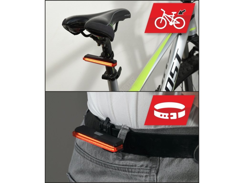 Cyklosvětlo zadní COB LED 60lm červené 4 funkce Compass Bike 12012