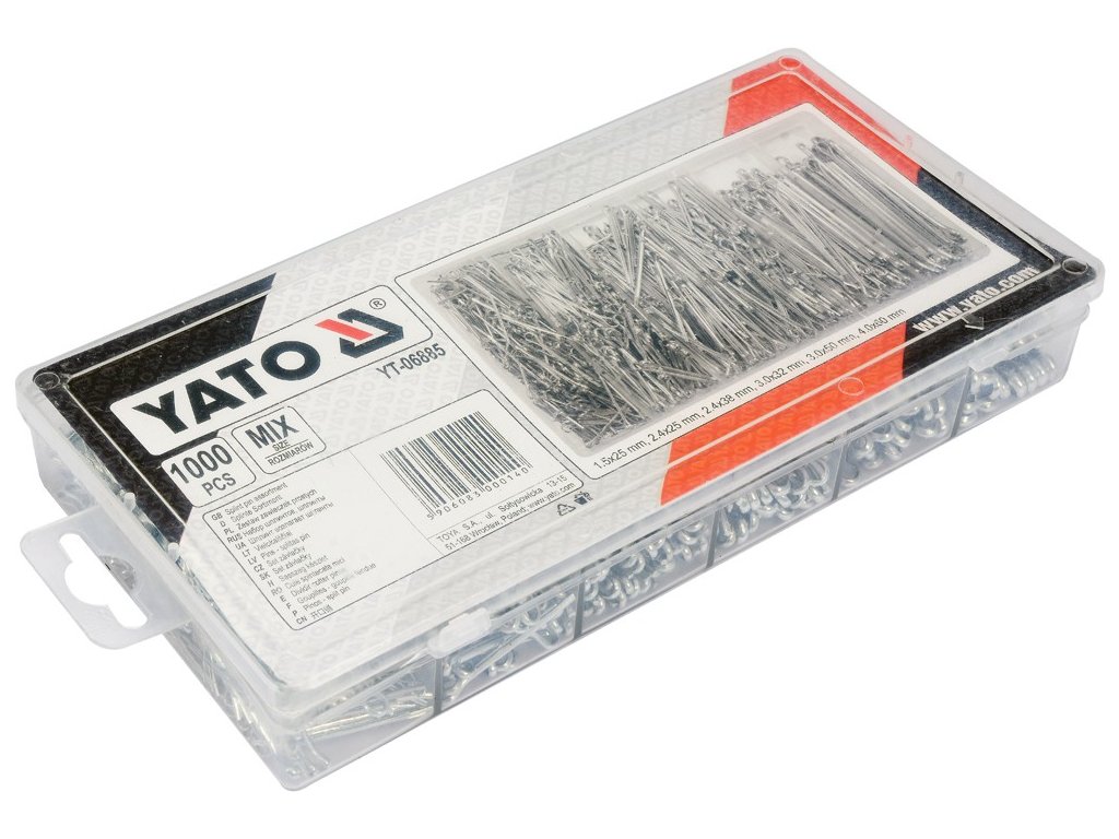 Závlačky sada 1000 ks Yato YT-06885