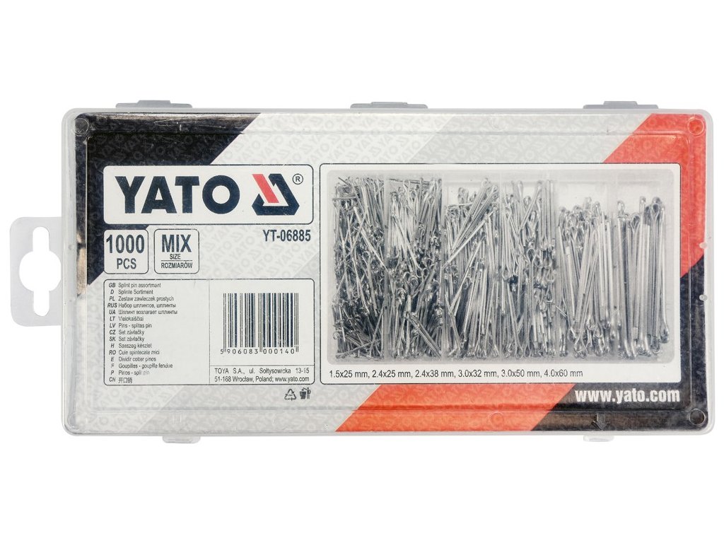 Závlačky sada 1000 ks Yato YT-06885