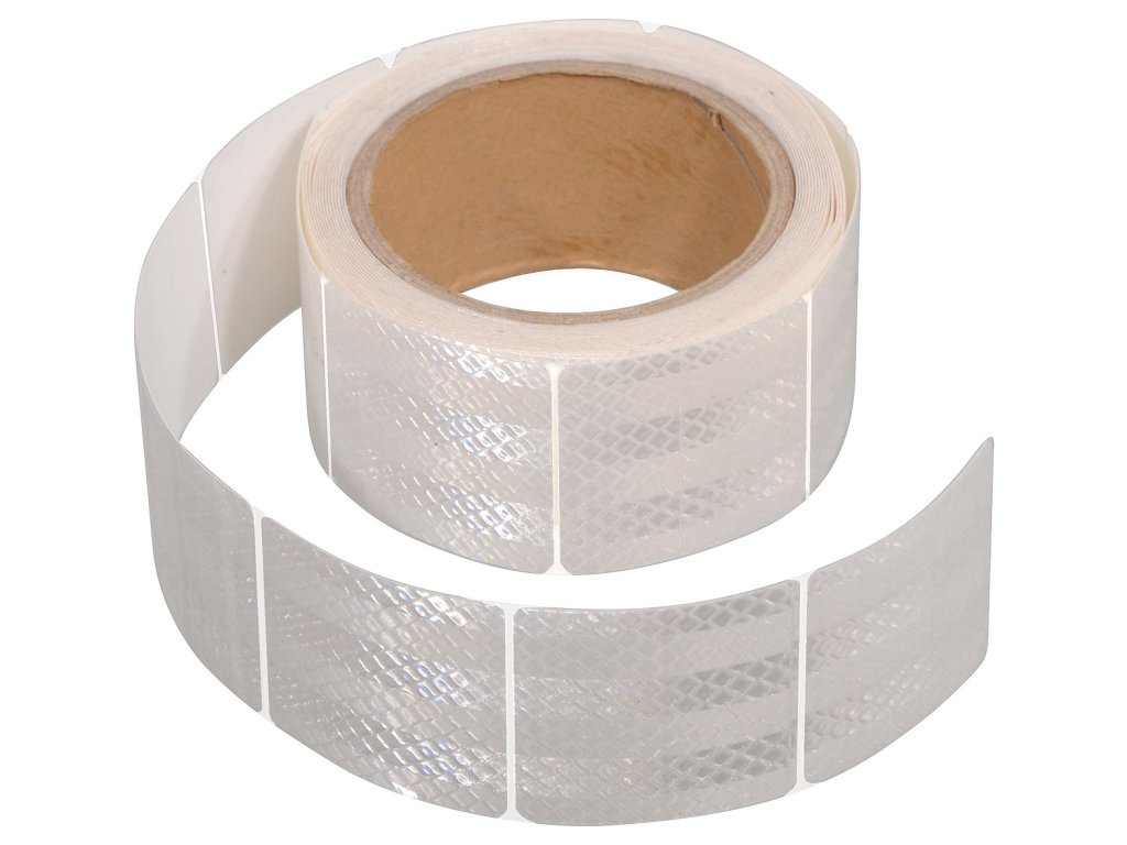 Samolepící páska reflexní dělená 5m x 5cm bílá (role 5m) 01548
