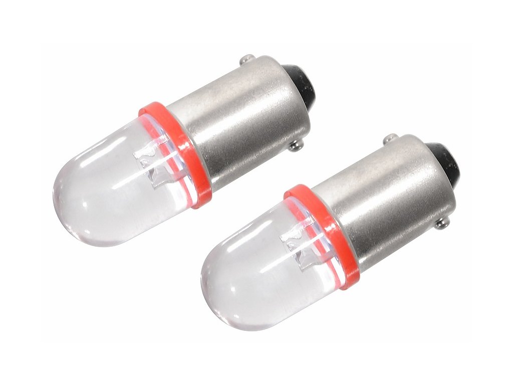 Žárovka 1LED 12V Ba9s červená 2ks Compass 33747