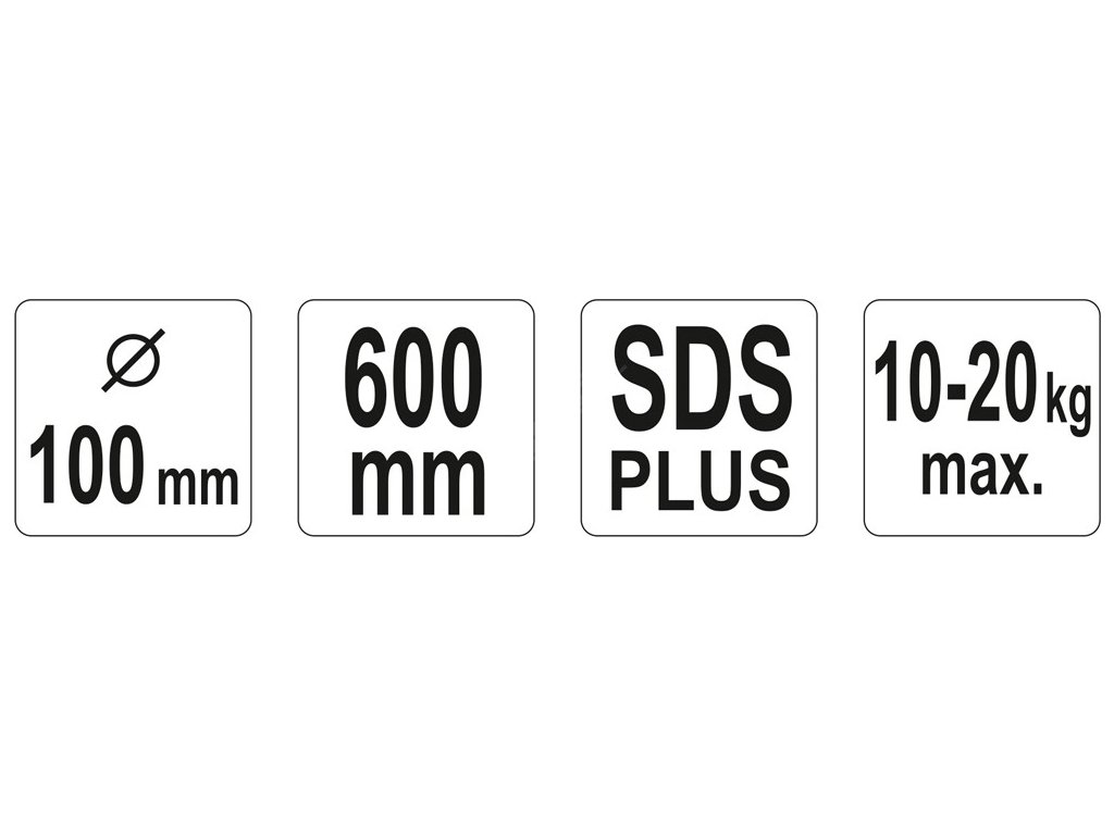 Míchadlo spirálové 100 x 600 mm dvojté SDS+ Yato YT-5501