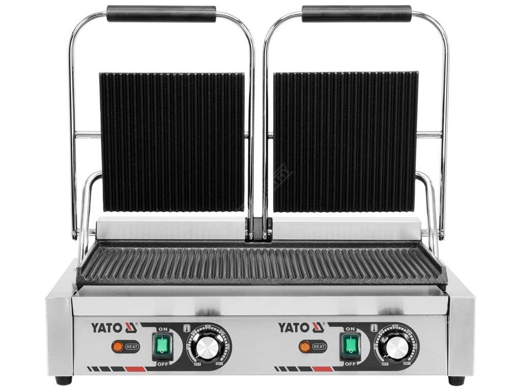 Kontaktní gril dvojitý drážkovaný 3600W 580mm Yato Gastro YG-04560