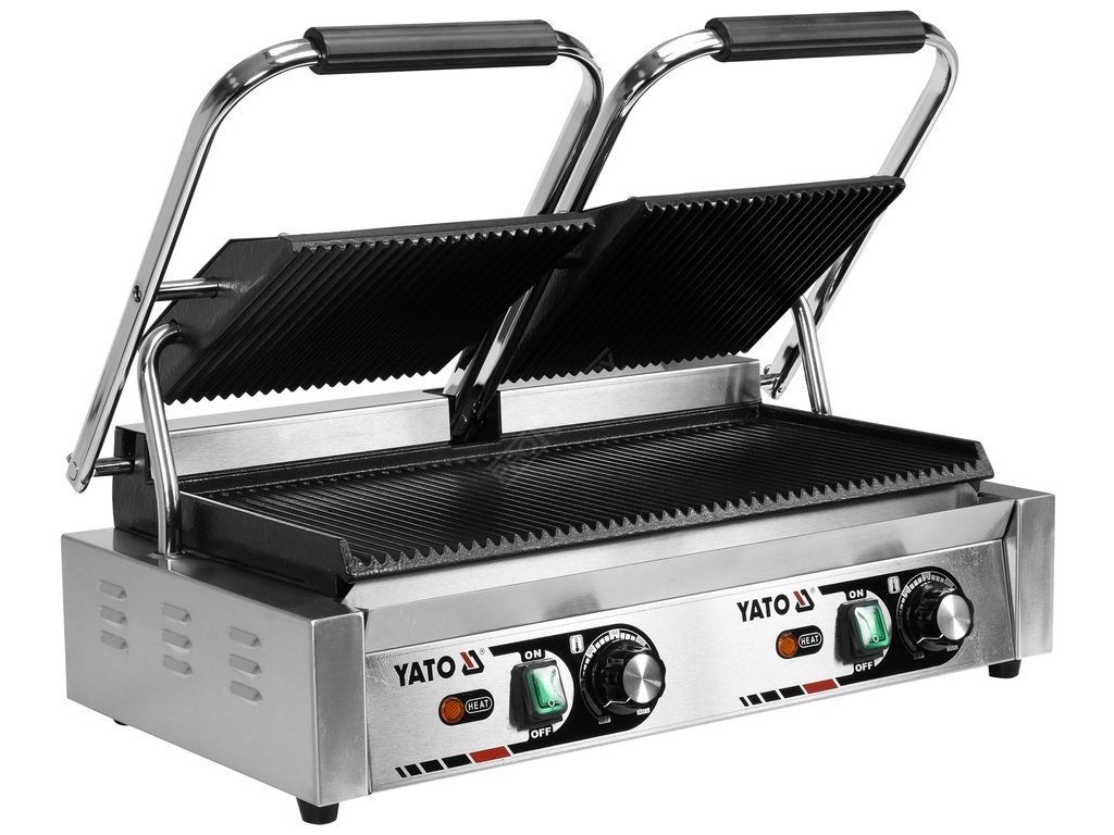 Kontaktní gril dvojitý drážkovaný 3600W 580mm Yato Gastro YG-04560