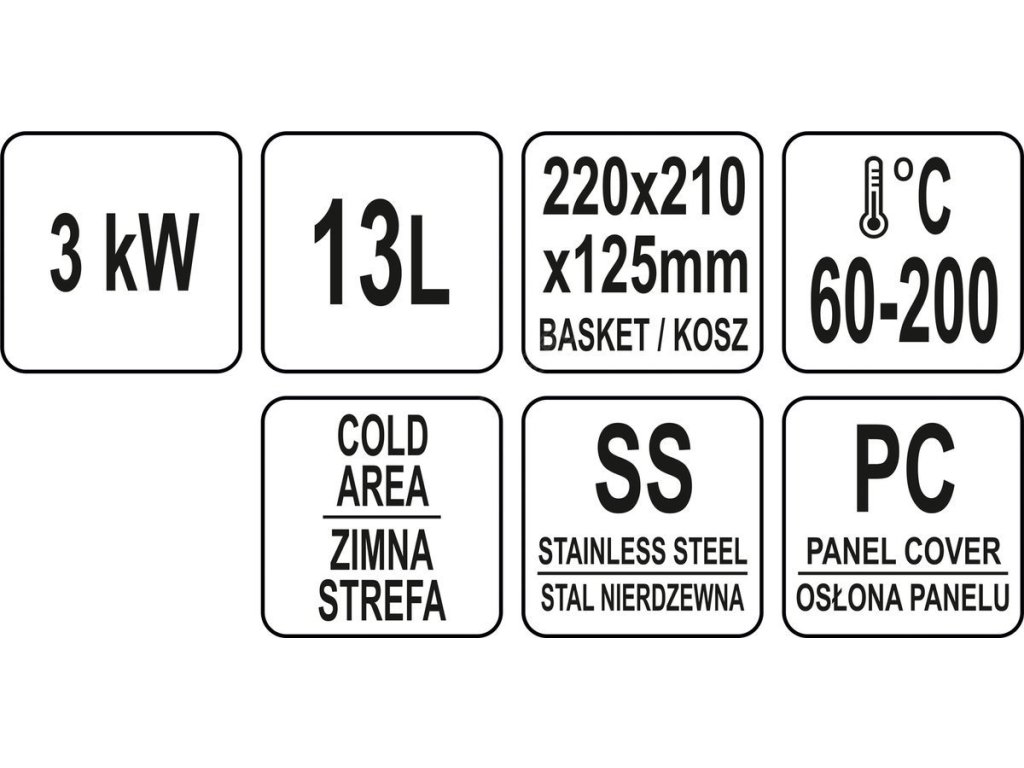 Fritéza jednokomorová 3300W 13l Yato Gastro YG-04616