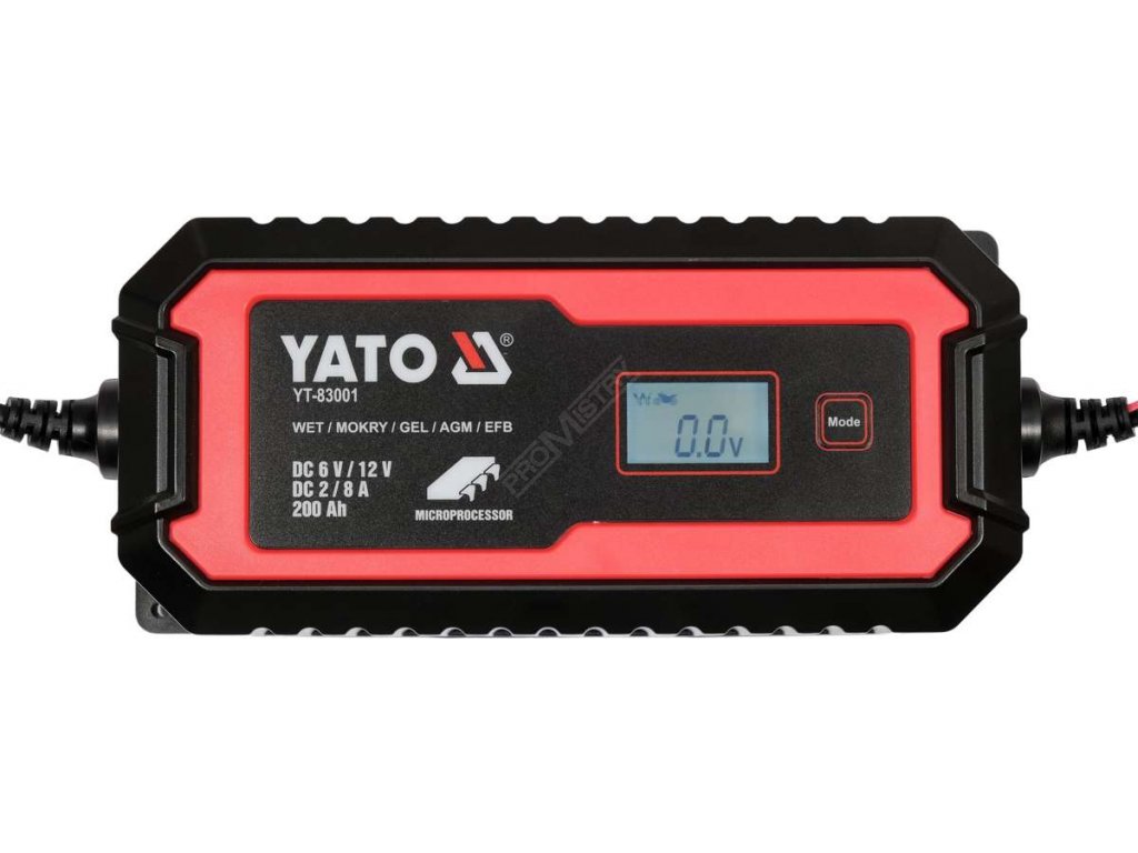 Nabíječka s LCD displejem 6V / 2A, 12V / 8A Yato YT-83001