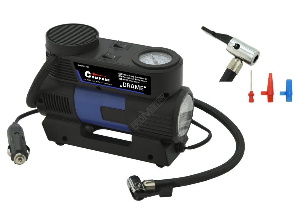 Kompresor 12V DRAME se světlem Compass 07192