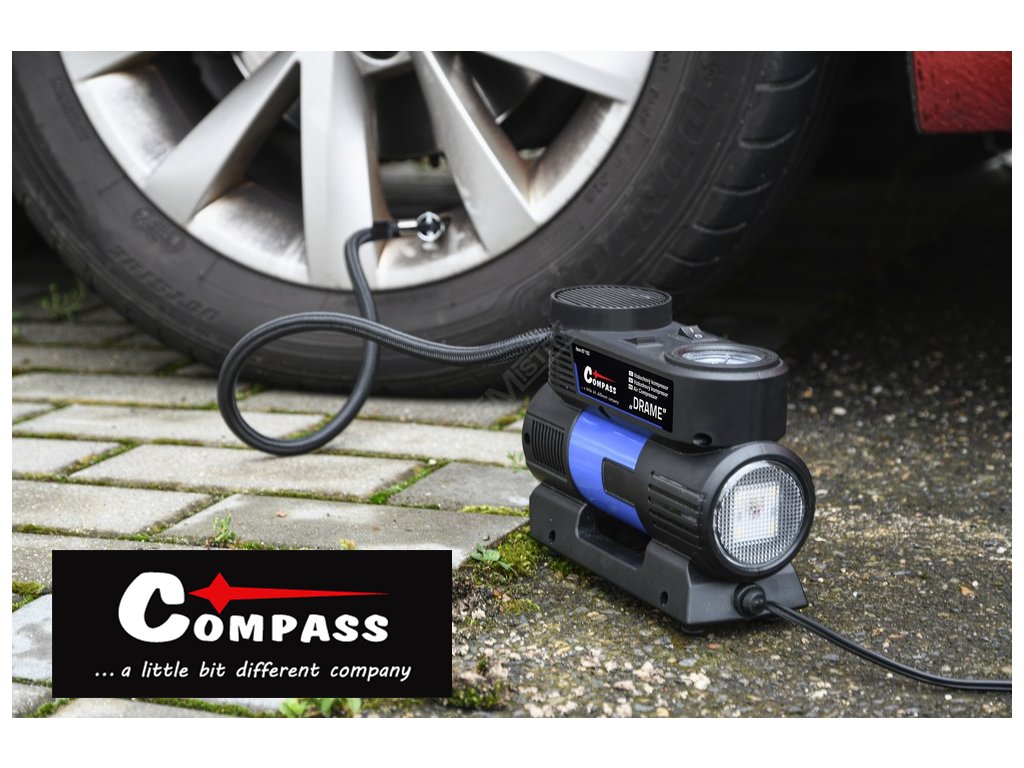 Kompresor 12V DRAME se světlem Compass 07192