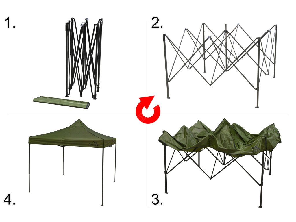 Párty stan nůžkový 3x3m zelený WATERPROOF Cattara 13338