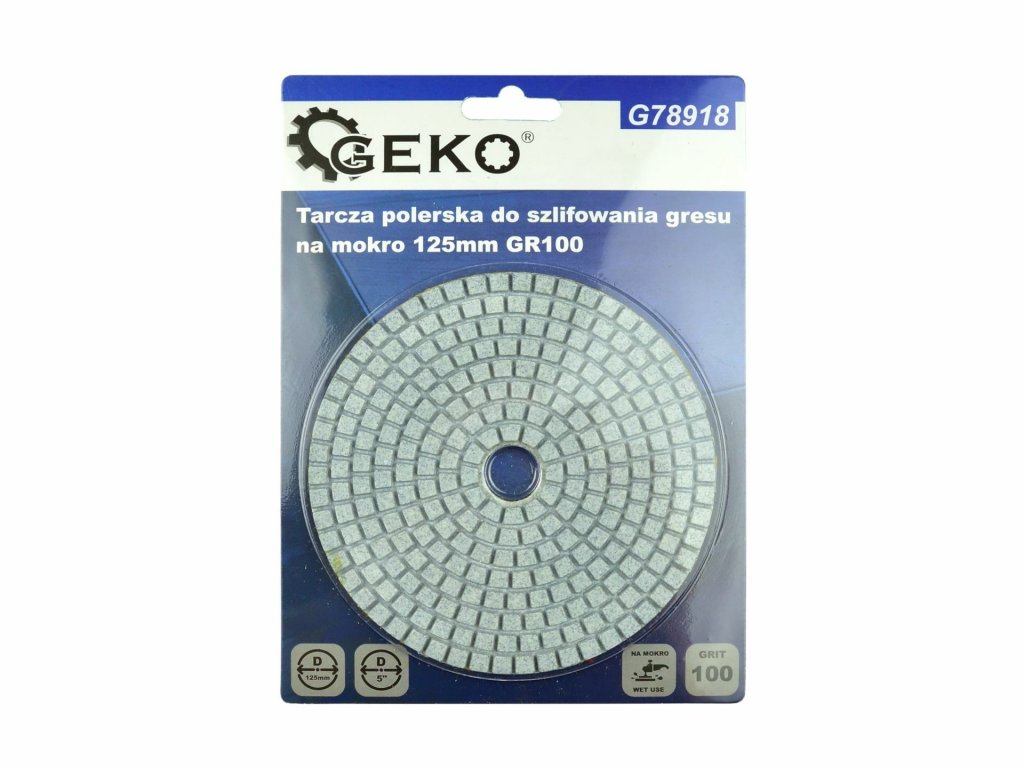 Leštící kotouč pro mokré broušení porcelánových dlaždic 125mm GR100 GEKO GEKO nářadí G78918