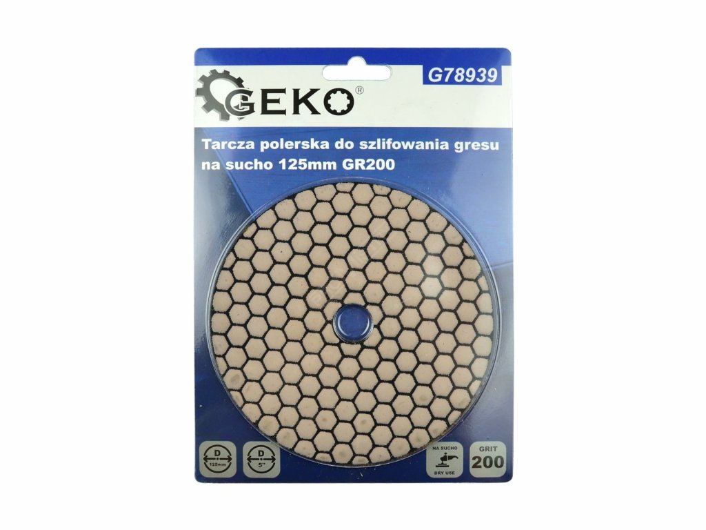Leštící kotouč pro suché broušení porcelánové kameniny 125mm GR200 GEKO GEKO nářadí G78939