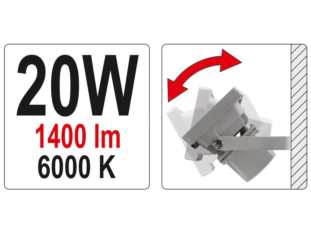 Lampa pracovní COB LED 20W, 1400lm, IP65 Yato YT-81797