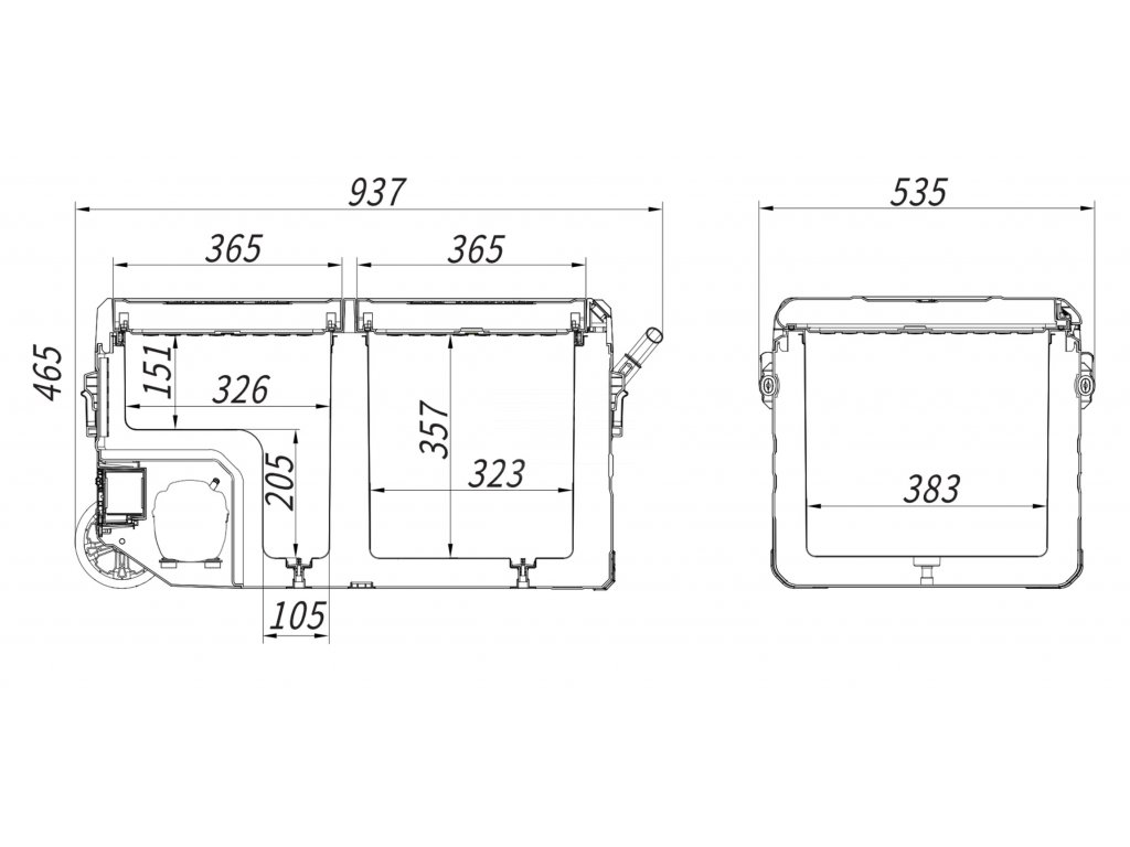 Chladící box ICE BOX DUO kompresor 75l 230/24/12V -20°C APP Compass 07099