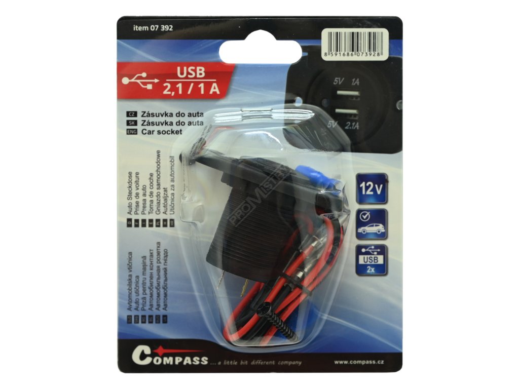 Zásuvka 2x USB 2,1A Compass 07392
