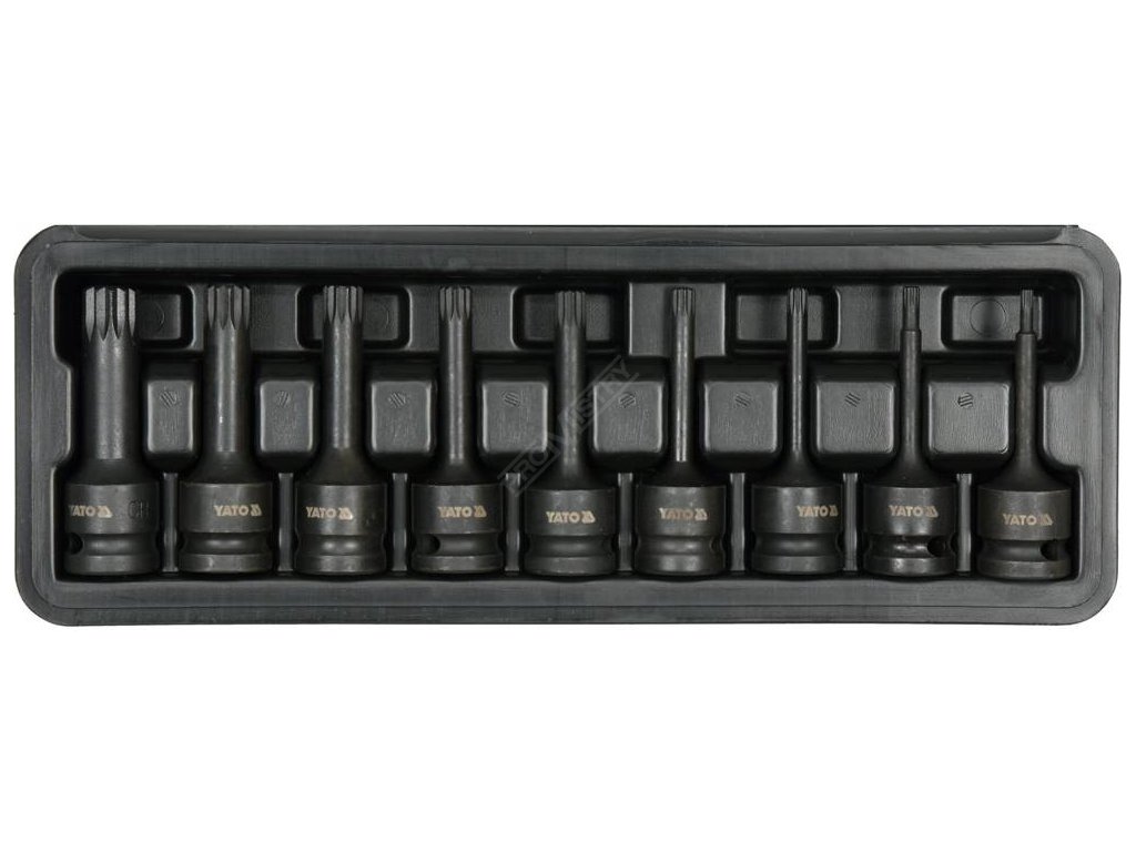 Nárazové bity SPLINE 1/2" sada 9 ks Yato YT-10691
