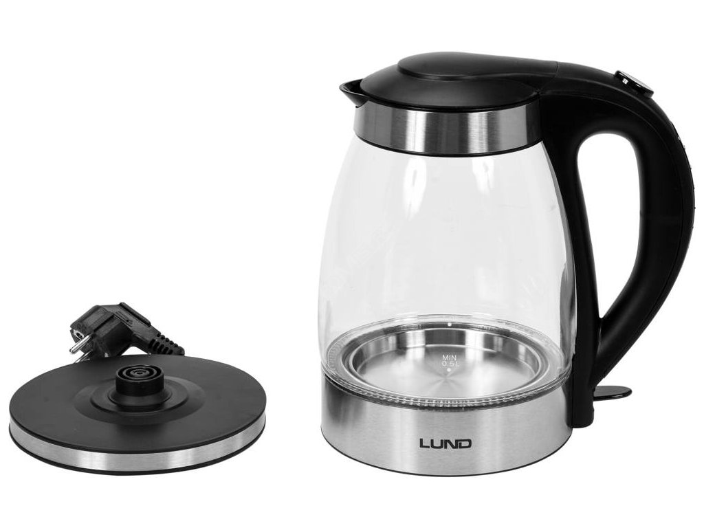 Varná konvice skleněná s automatickým vypnutím LED 1,8L Lund TO-68172
