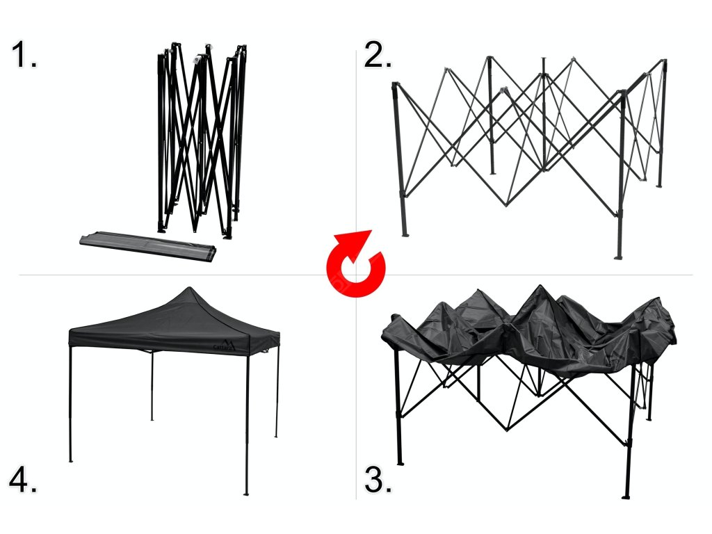 Párty stan nůžkový 3x3m šedý WATERPROOF Cattara 13342