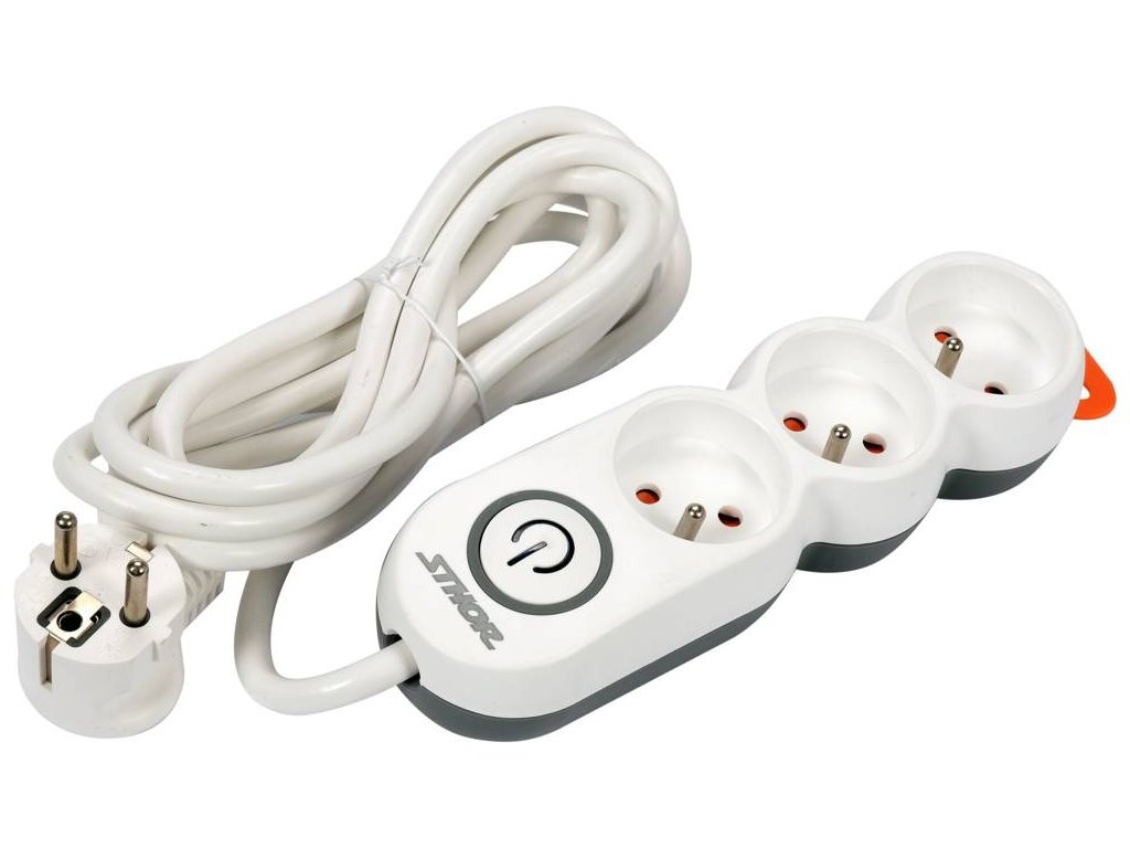 Kabel prodlužovací kancelářský 3 m 3 zásuvky Sthor TO-72351