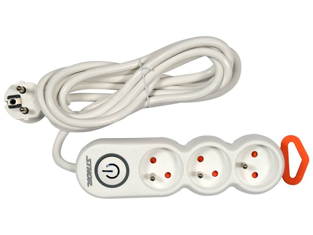 Kabel prodlužovací kancelářský 3 m 3 zásuvky Sthor TO-72351