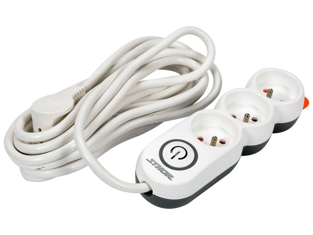 Kabel prodlužovací kancelářský 5 m 3 zásuvky Sthor TO-72352