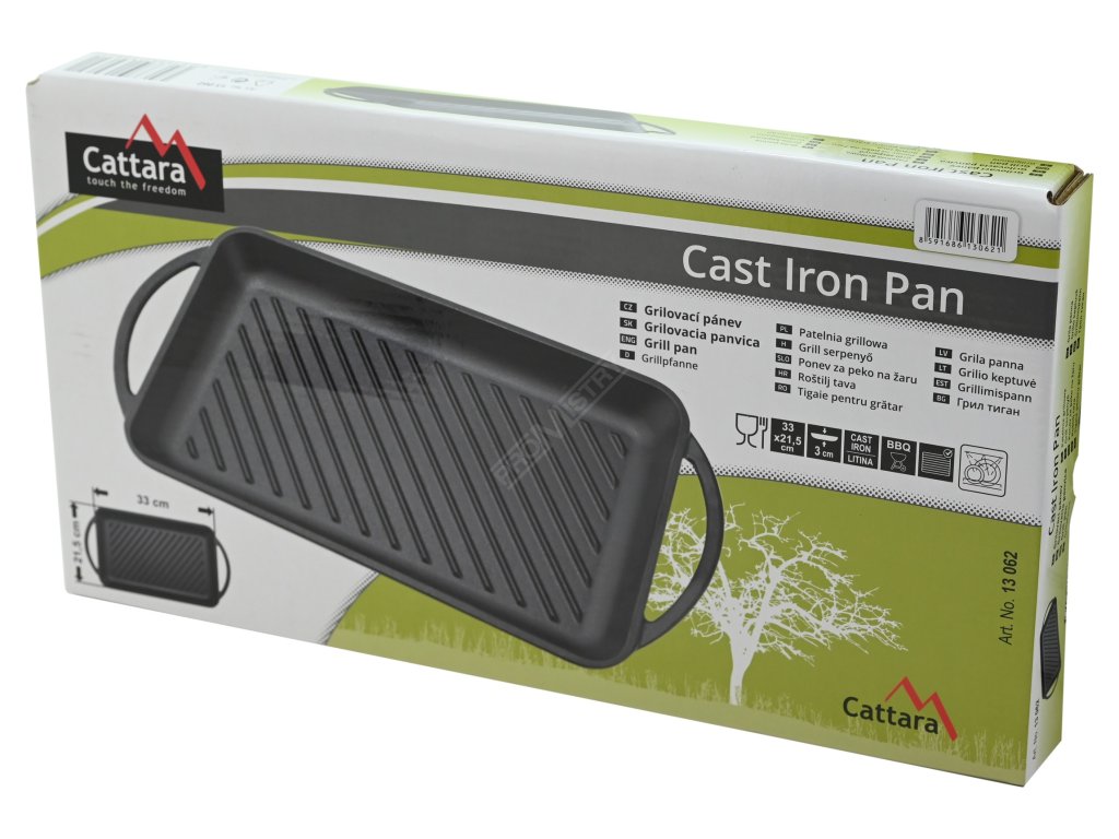 Grilovací pánev s držadly LITINA 33x21,5cm Cattara 13062