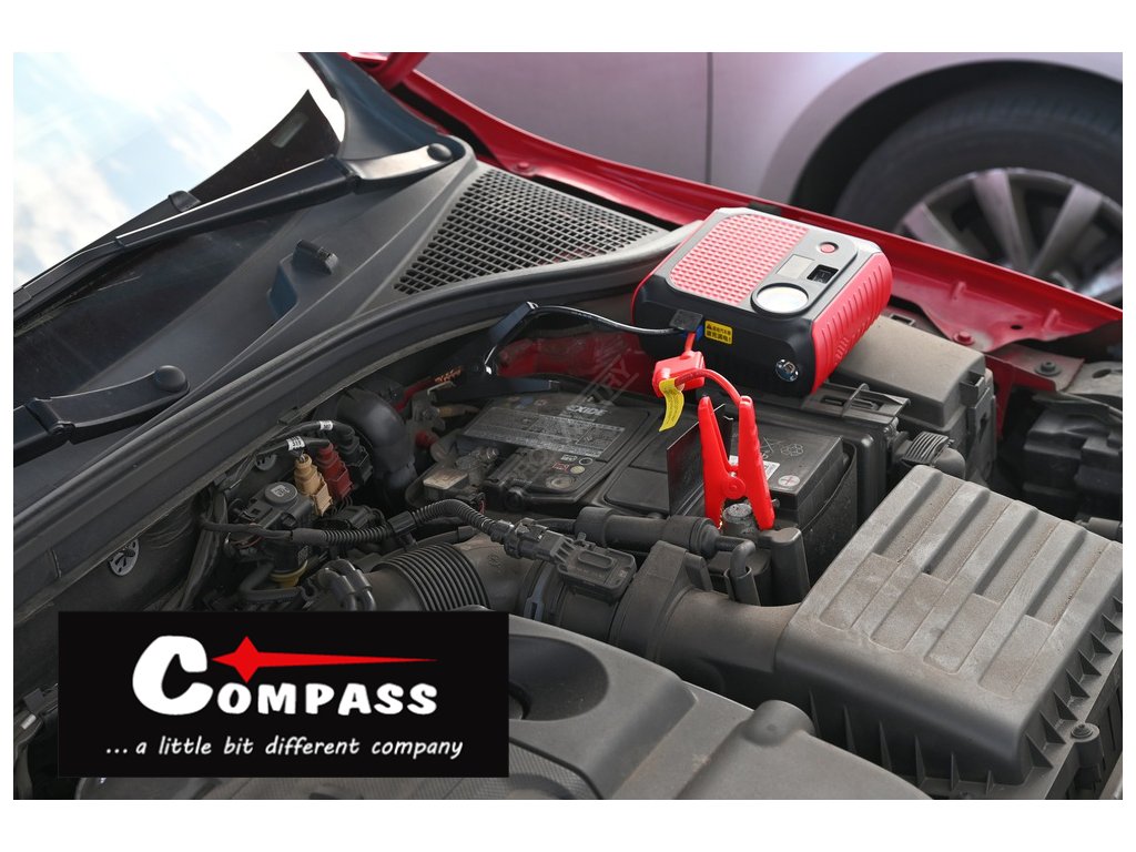 Powerbanka JUMP STARTER 8.000mAh 500A + kompresor Compass 07166