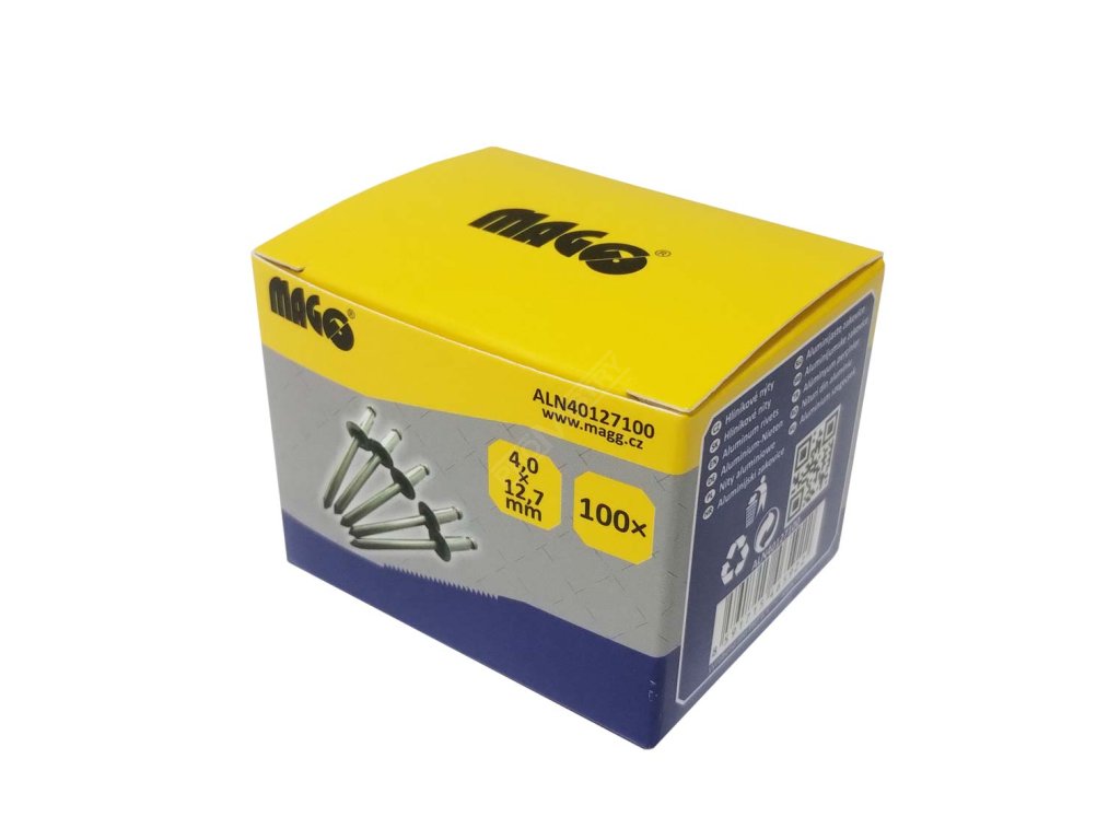 Hliníkové nýty 4,0x12,7mm - 100 ks MAGG ALN40127100