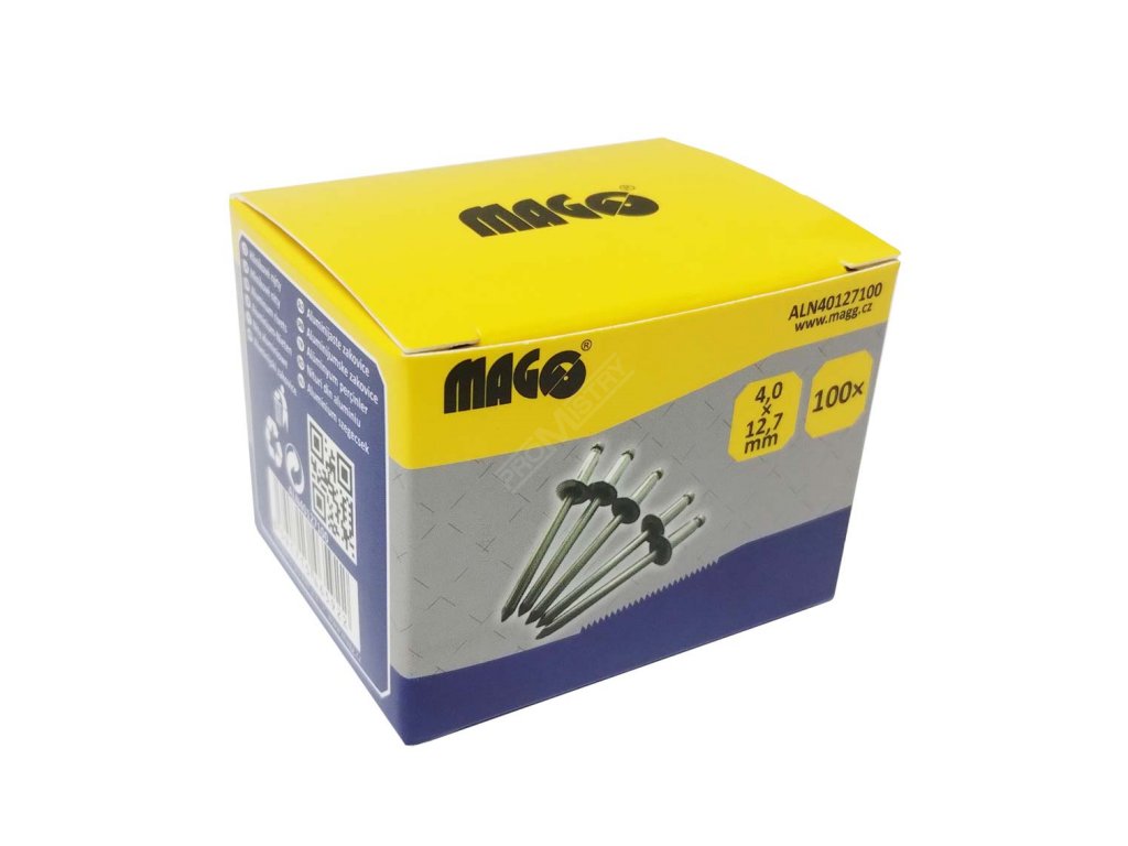 Hliníkové nýty 4,0x12,7mm - 100 ks MAGG ALN40127100