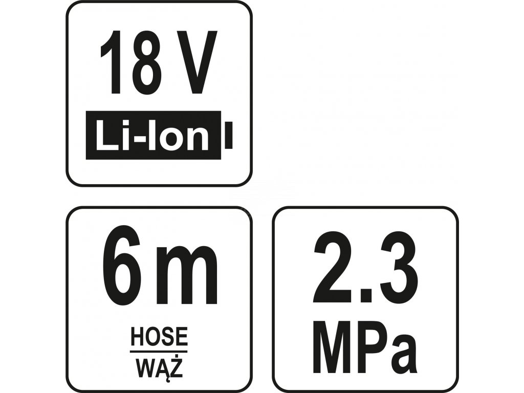 Tlakový čistič 23 bar AKU 18V YT-85930
