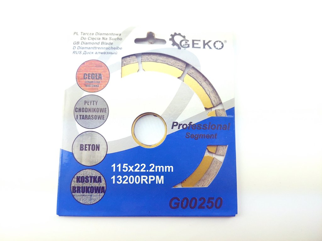 Diamantový řezný kotouč (segmentový) - 115 x 22,23 mm GEKO nářadí G00250