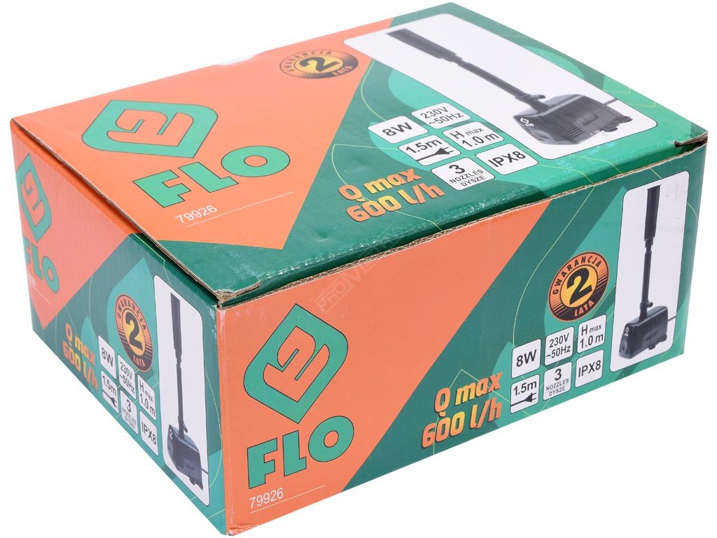 Čerpadlo fontánové 8W 600L/H Flo TO-79926