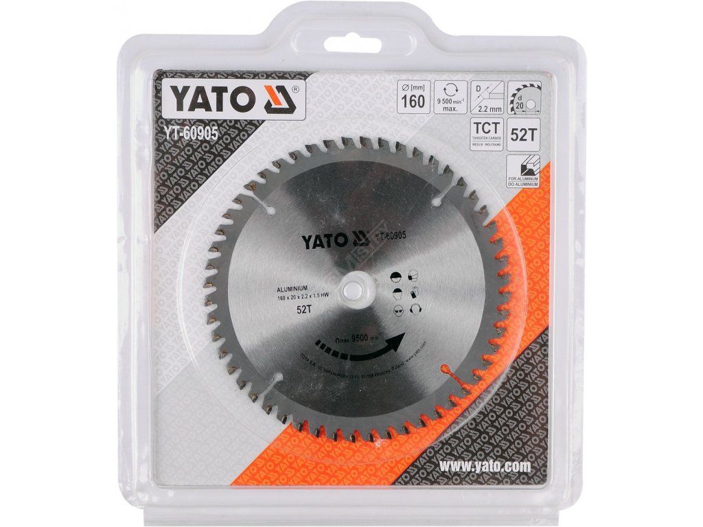 Kotouč na hliník 160 x 20 mm 52z Yato YT-60905