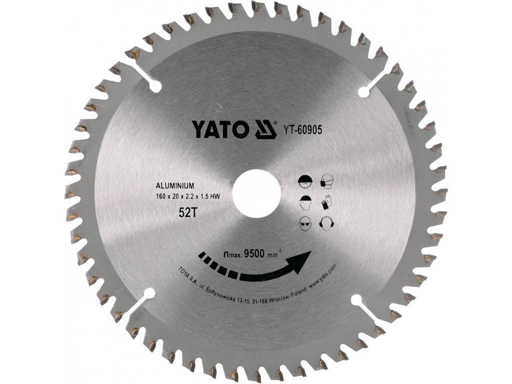 Kotouč na hliník 160 x 20 mm 52z Yato YT-60905