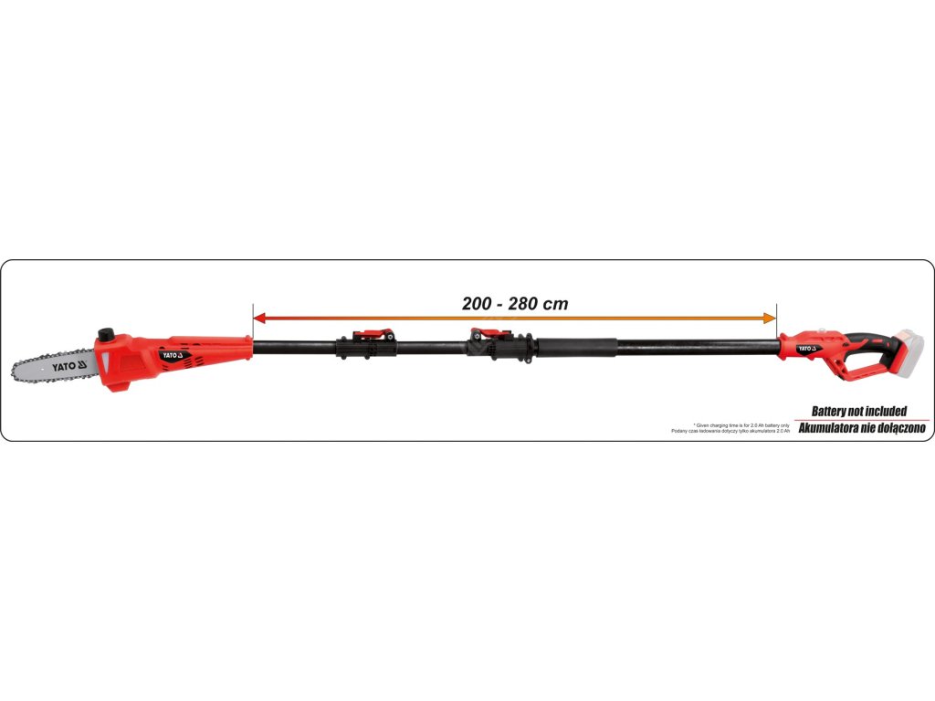 18V Motorová pila s dosahem 2-2,8 m - bez baterie Yato YT-82837