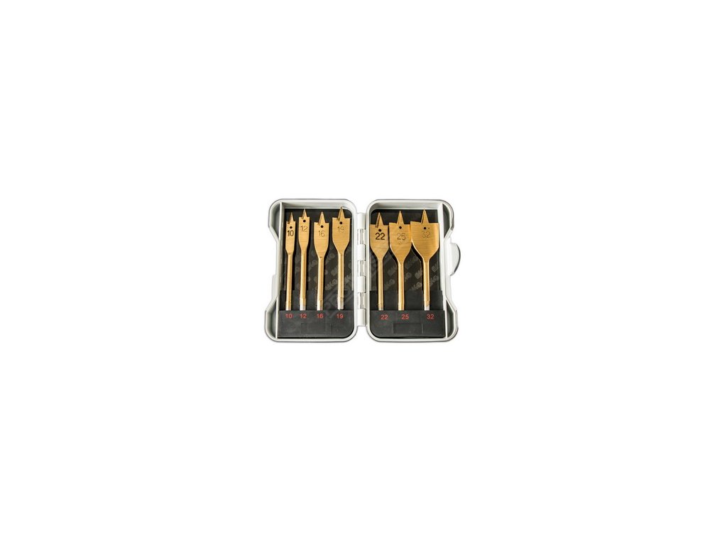 Sada plochých vrtáků do dřeva 10,12,16,19,22,25,32 mm TITAN MAGG SB007