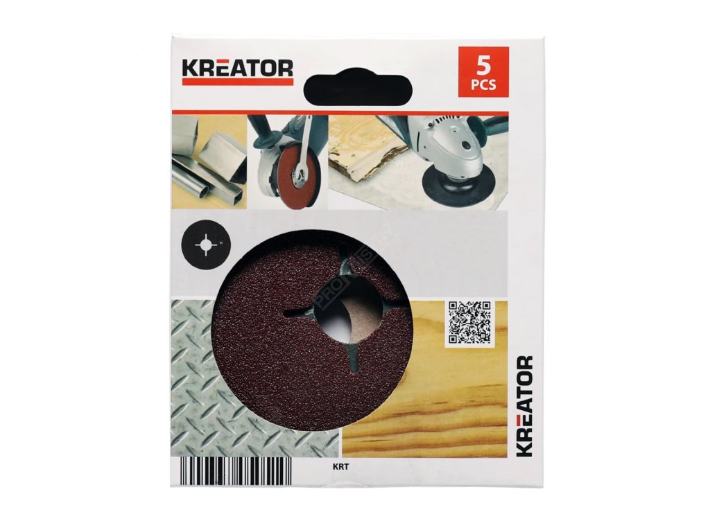 KREATOR - Brusný výsek fiber na podložku 125 mm G80 - 5 ks Kreator KRT250505