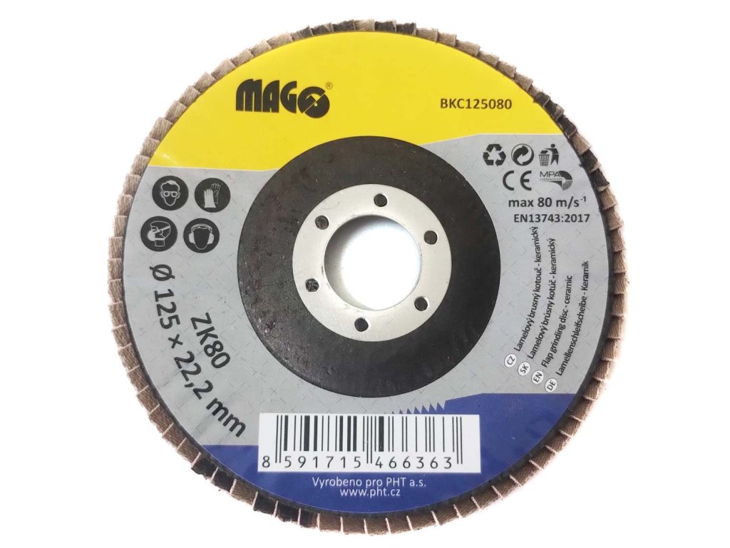 Lamelový brusný kotouč 125mm/80 - keramický MAGG BKC125080