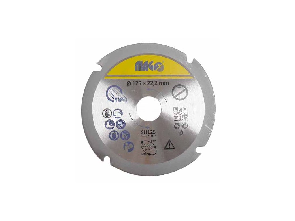 Řezný a frézovací kotouč na dřevo do úhlové brusky 125x22,23 mm