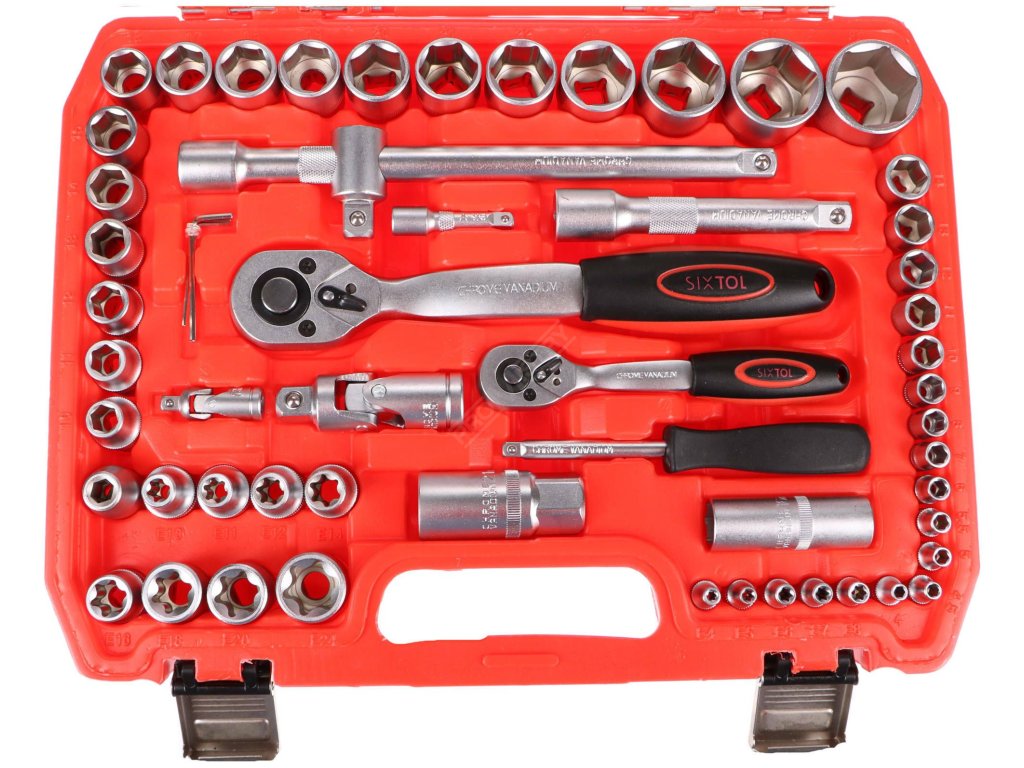 SET 2 Gola sada CRV 108 profi + Dětské nářadí KIDS 12 + Čepice s čelovkou B-HAT, černá SIXTOL SIXTOL SXSET002